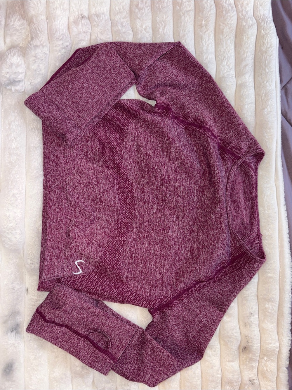 Women's Marled Long Sleeve Sweater - Wine